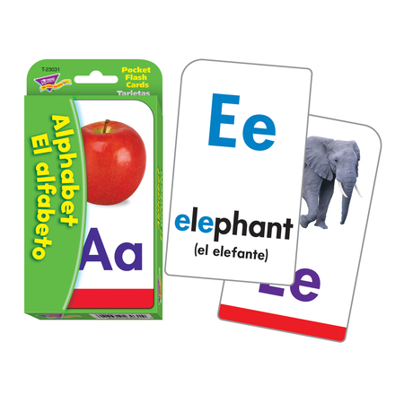 Trend Enterprises Alphabet/El Alfabeto (EN/SP) Pocket Flash Cards T23031